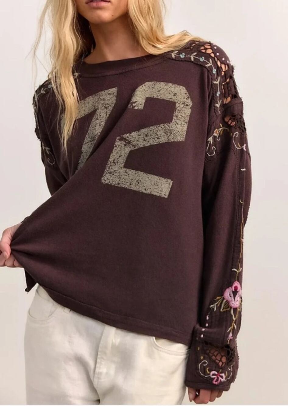 042 NWT Free people Lilith Tee | Color Chocolate | Size Extra Small